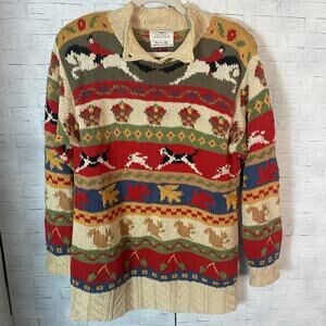 Vintage Susan Bristol women’s sweater pullover graphic print electric grandma